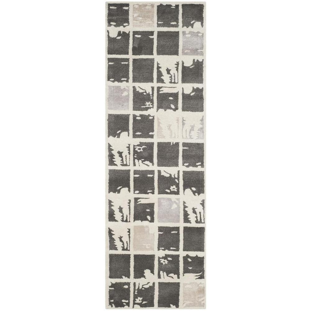 BELLA, DARK GREY / IVORY, 2'-3" X 7', Area Rug, BEL130A-27. Picture 1