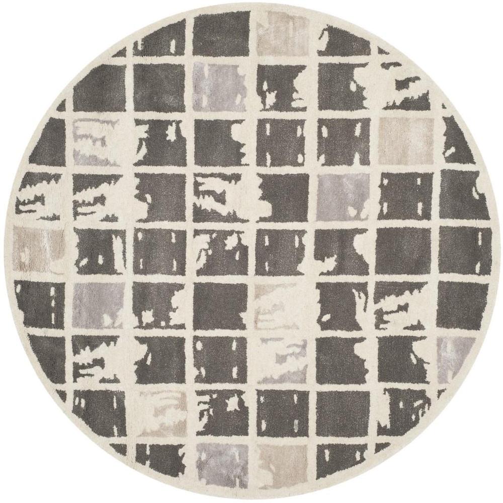 BELLA, DARK GREY / IVORY, 5' X 5' Round, Area Rug, BEL130A-5R. Picture 1