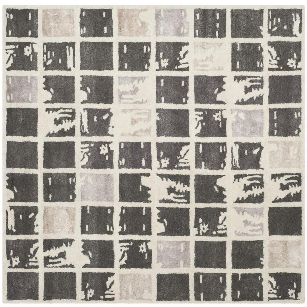 BELLA, DARK GREY / IVORY, 5' X 5' Square, Area Rug, BEL130A-5SQ. Picture 1