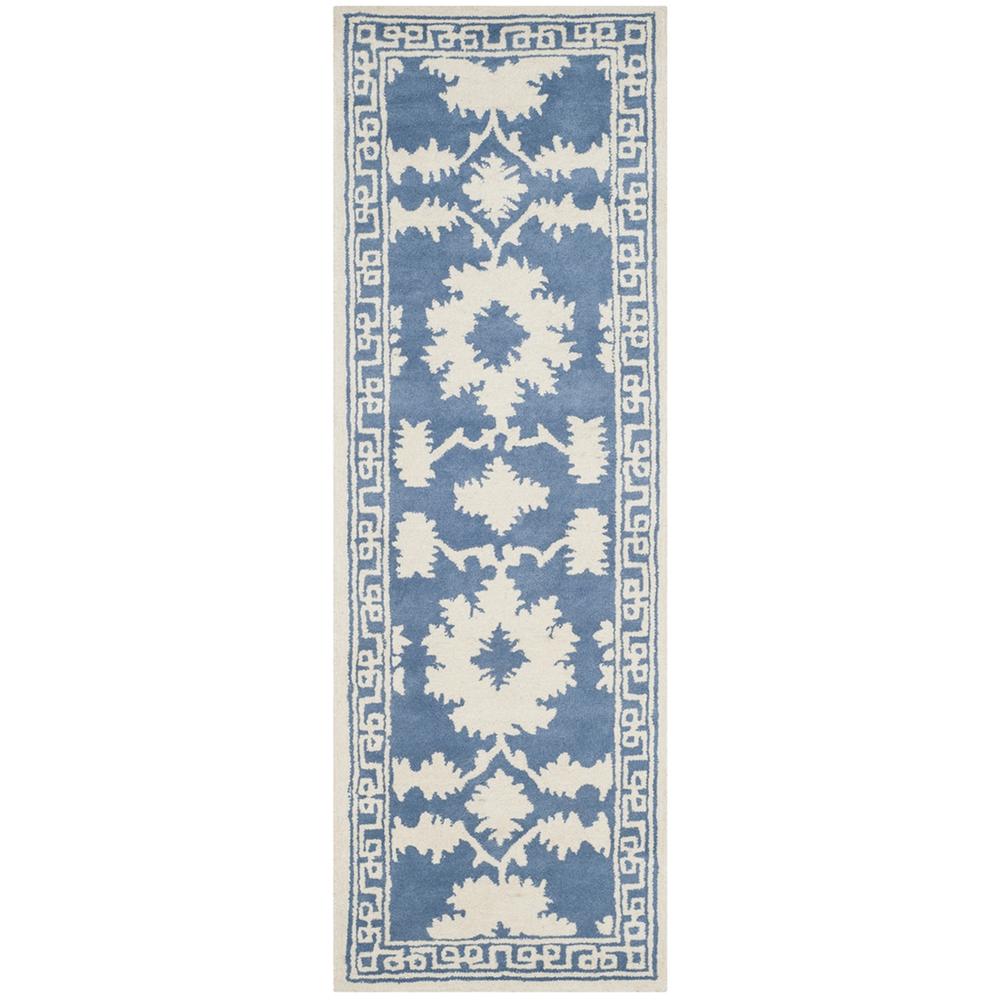 BELLA, BLUE / IVORY, 2'-3" X 7', Area Rug, BEL132A-27. Picture 1