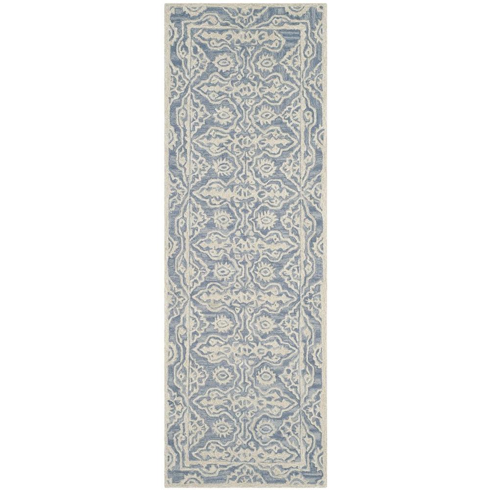 BELLA, BLUE / IVORY, 2'-3" X 7', Area Rug, BEL134A-27. Picture 1