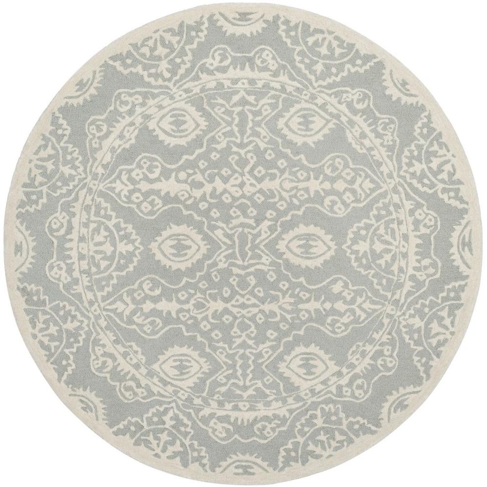 BELLA, GREY / IVORY, 5' X 5' Round, Area Rug, BEL134B-5R. Picture 1