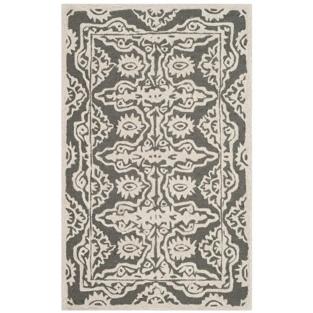 BELLA, DARK GREY / IVORY, 2'-6" X 4', Area Rug, BEL134C-24. Picture 1