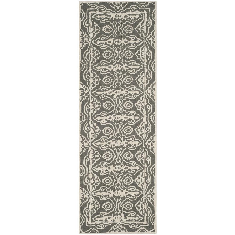 BELLA, DARK GREY / IVORY, 2'-3" X 7', Area Rug, BEL134C-27. Picture 1