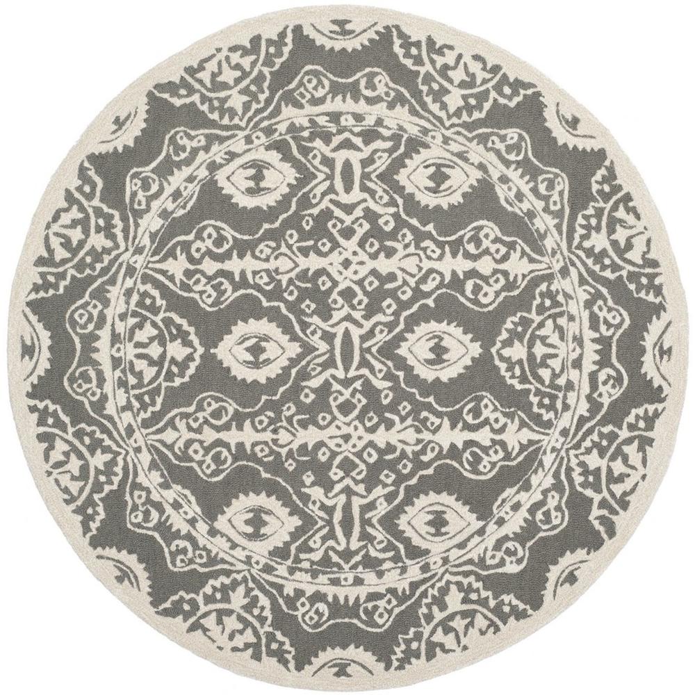 BELLA, DARK GREY / IVORY, 5' X 5' Round, Area Rug, BEL134C-5R. Picture 1