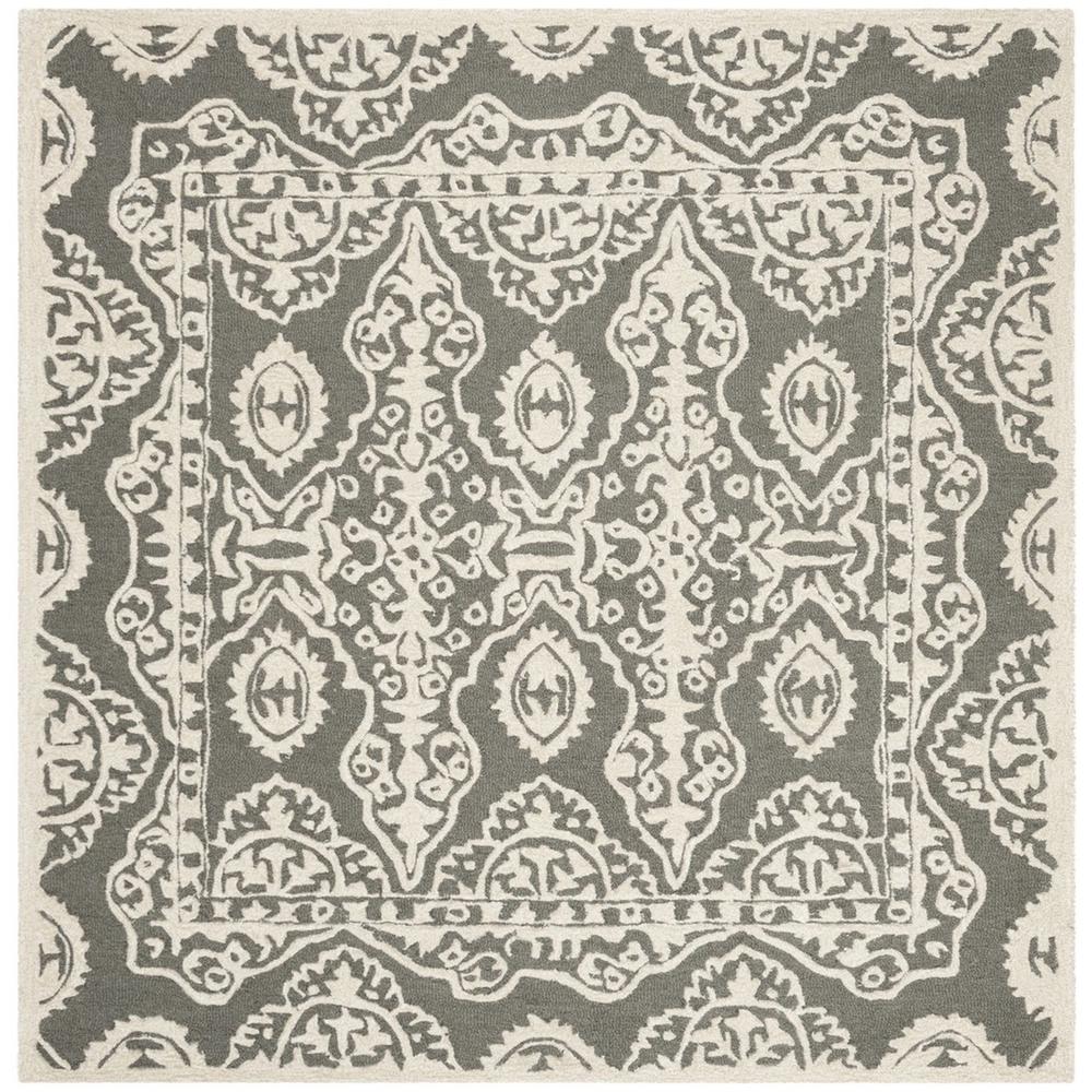 BELLA, DARK GREY / IVORY, 5' X 5' Square, Area Rug, BEL134C-5SQ. Picture 1