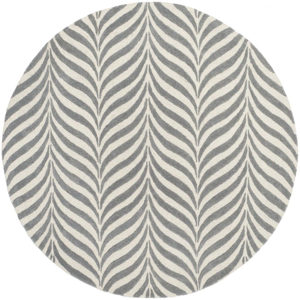 BELLA, IVORY / GREY, 5' X 5' Round, Area Rug, BEL135B-5R. Picture 1