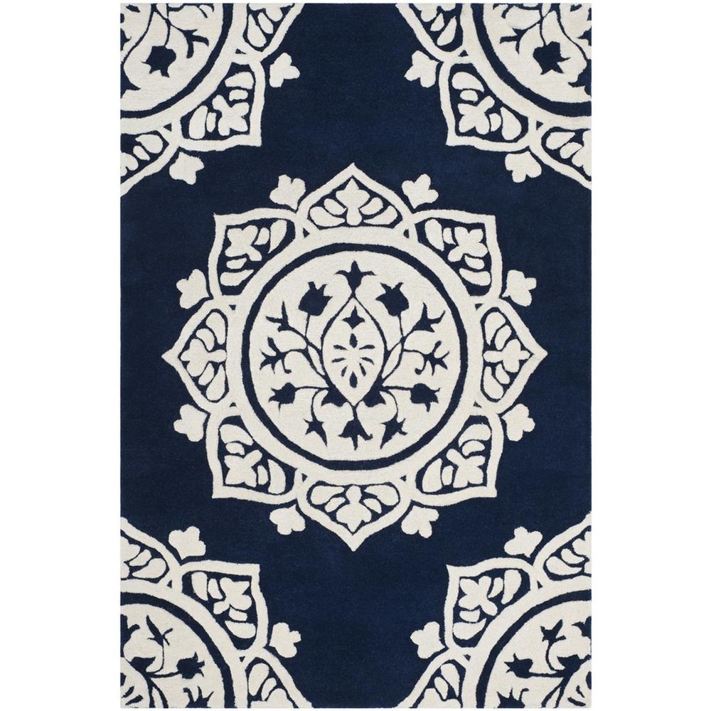BELLA, NAVY / IVORY, 4' X 6', Area Rug, BEL136B-4. Picture 1