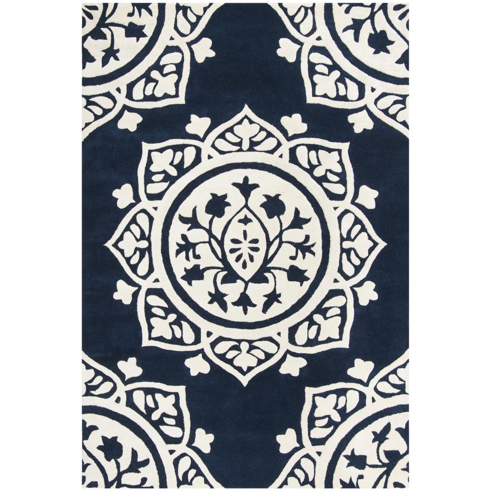 BELLA, NAVY / IVORY, 6' X 9', Area Rug, BEL136B-6. Picture 1