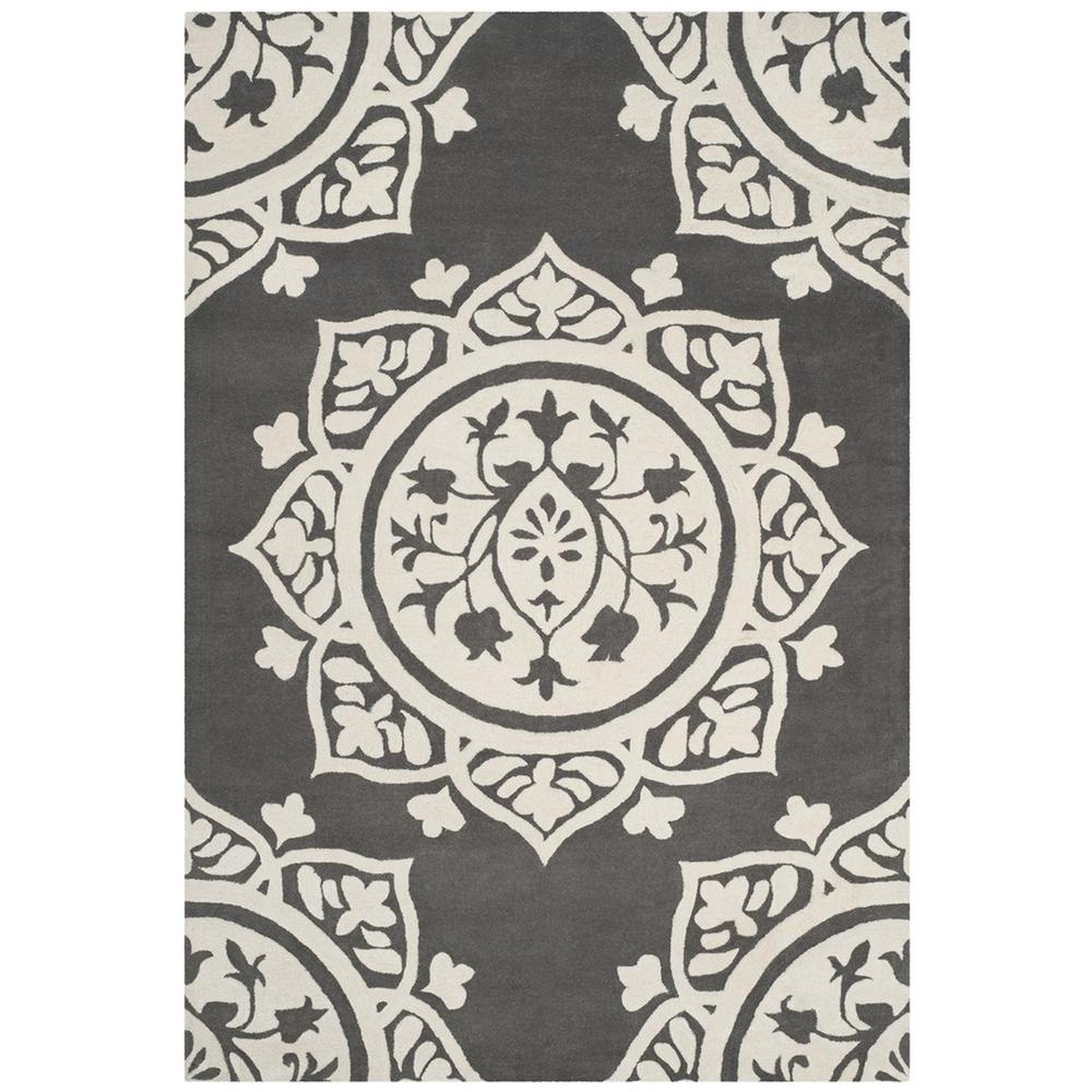 BELLA, DARK GREY / IVORY, 6' X 9', Area Rug, BEL136C-6. Picture 1