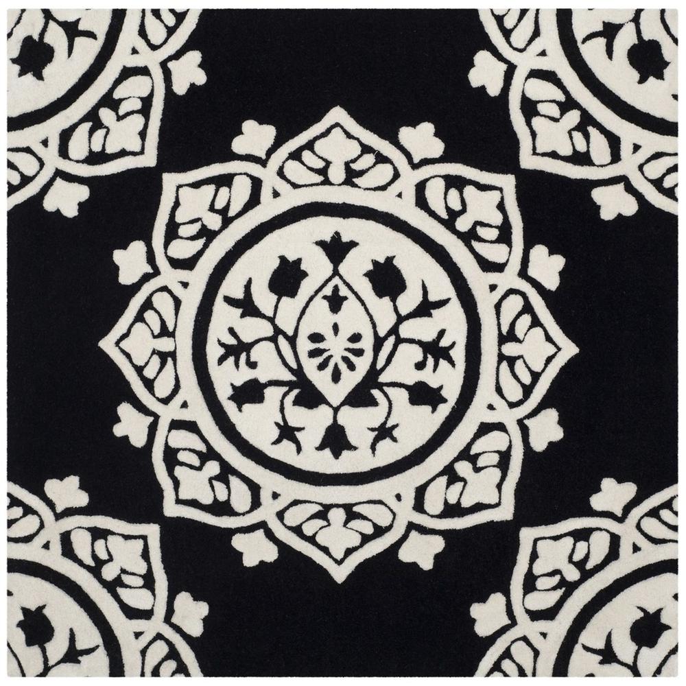 BELLA, BLACK / IVORY, 5' X 5' Square, Area Rug, BEL136D-5SQ. Picture 1