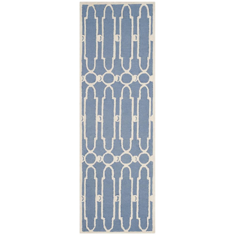 BELLA, BLUE / IVORY, 2'-3" X 7', Area Rug, BEL137A-27. Picture 1