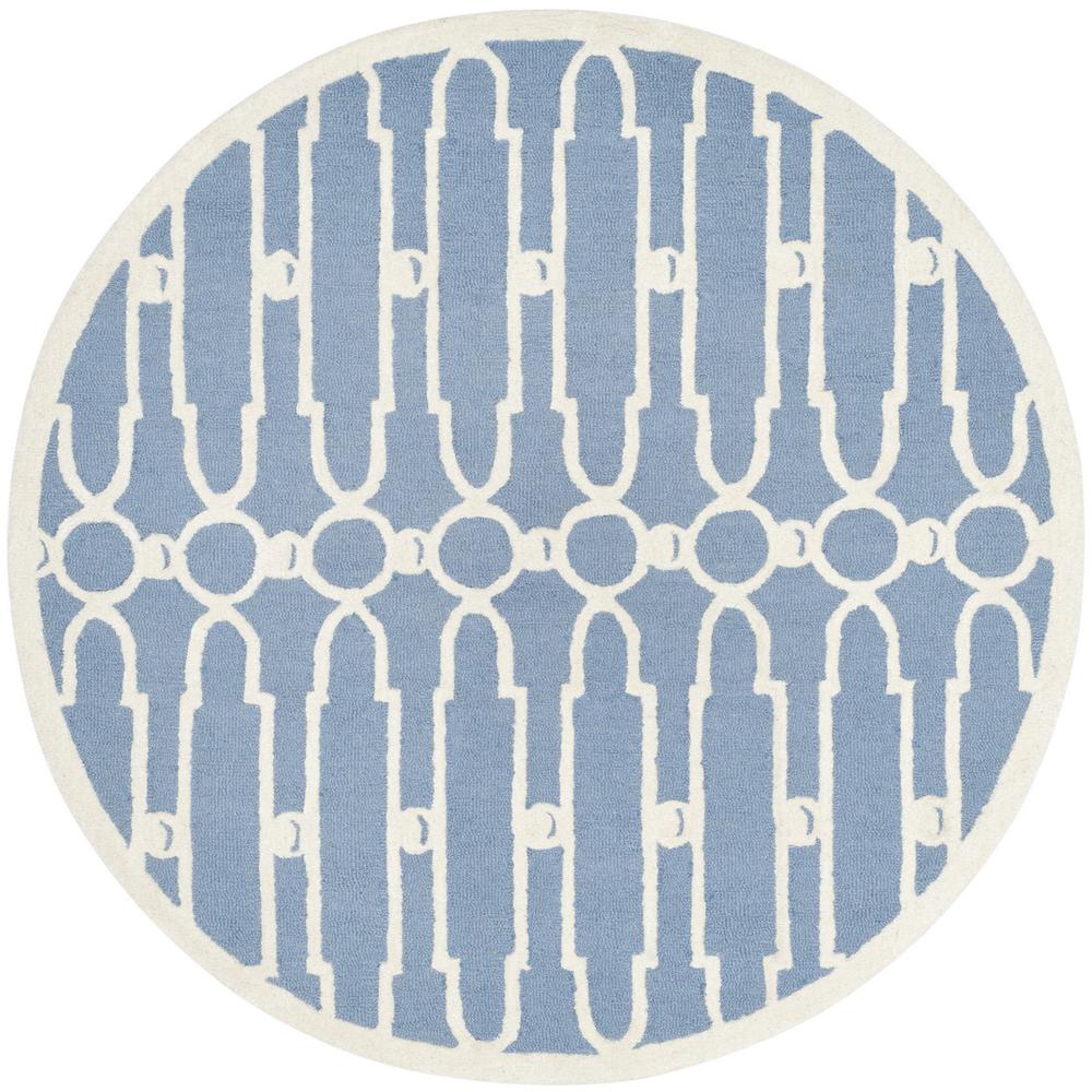 BELLA, BLUE / IVORY, 5' X 5' Round, Area Rug, BEL137A-5R. Picture 1
