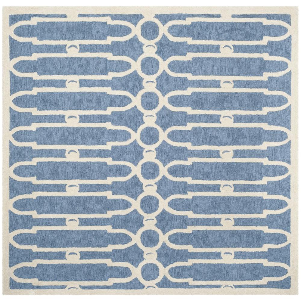 BELLA, BLUE / IVORY, 5' X 5' Square, Area Rug, BEL137A-5SQ. Picture 1