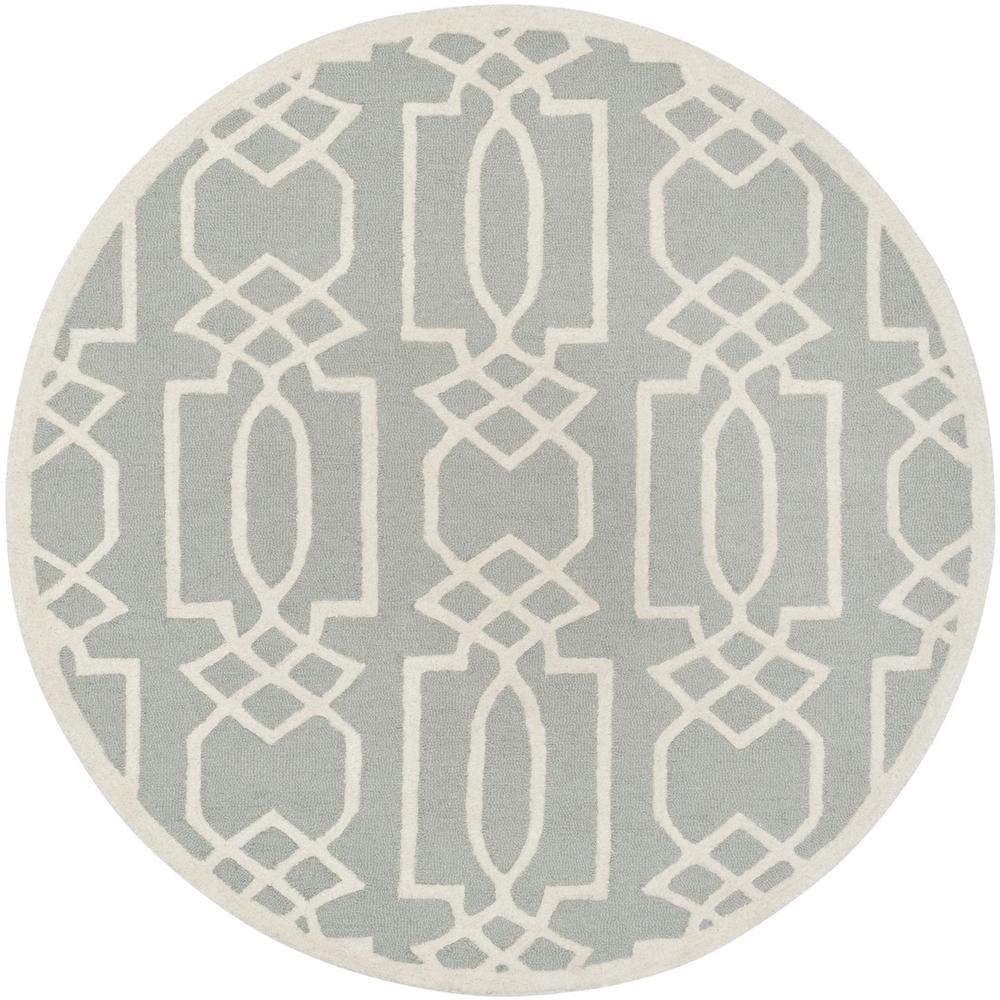 BELLA, GREY / IVORY, 5' X 5' Round, Area Rug, BEL138B-5R. Picture 1