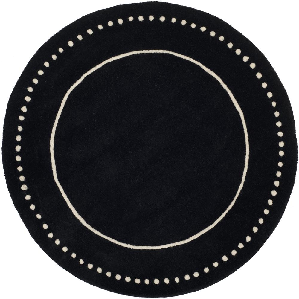 BELLA, BLACK / IVORY, 5' X 5' Round, Area Rug, BEL151E-5R. Picture 1