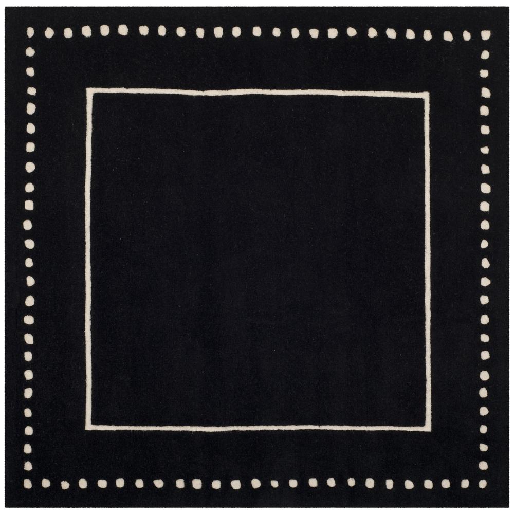 BELLA, BLACK / IVORY, 5' X 5' Square, Area Rug, BEL151E-5SQ. Picture 1