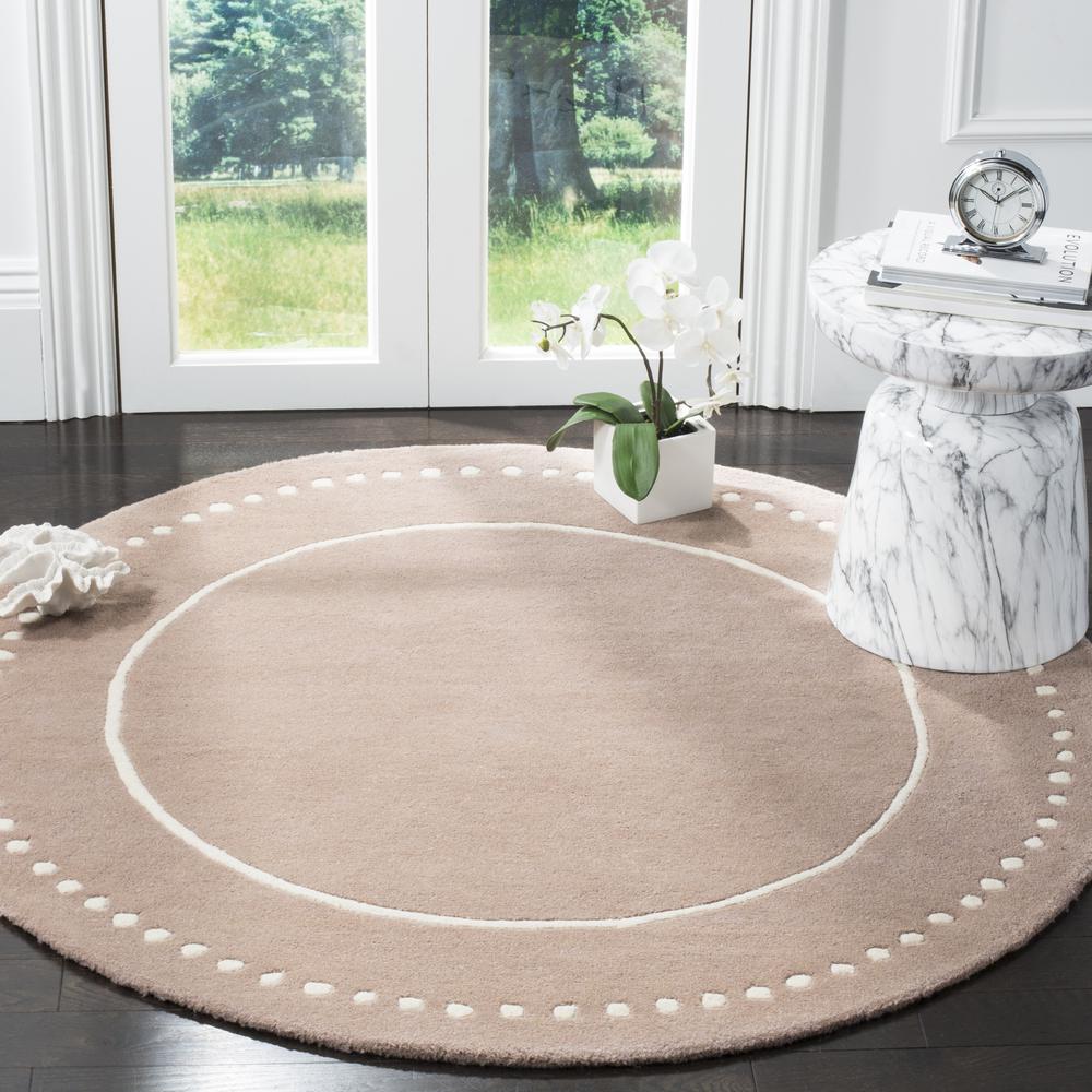 BELLA, BEIGE / IVORY, 5' X 5' Round, Area Rug, BEL151J-5R. Picture 3
