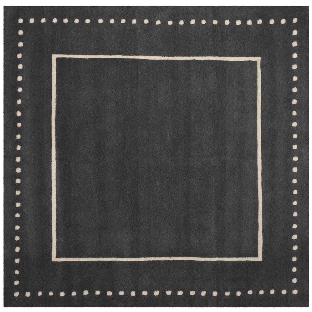 BELLA, DARK GREY / IVORY, 5' X 5' Square, Area Rug, BEL151X-5SQ. Picture 1