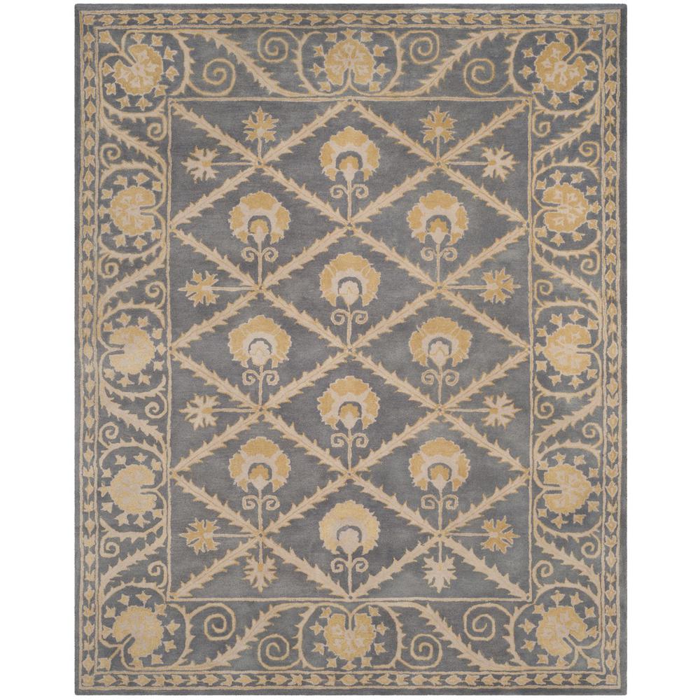 BELLA, BLUE / GOLD, 8' X 10', Area Rug. Picture 1