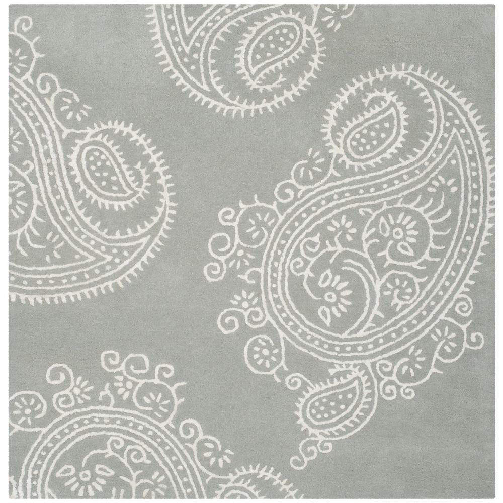 BELLA, GREY / IVORY, 5' X 5' Square, Area Rug, BEL153A-5SQ. Picture 1