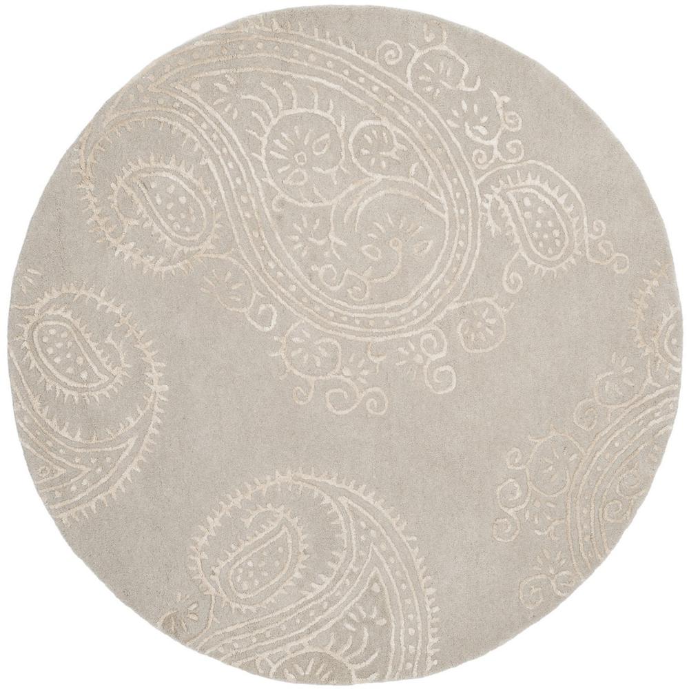 BELLA, SILVER / BEIGE, 5' X 5' Round, Area Rug. Picture 1