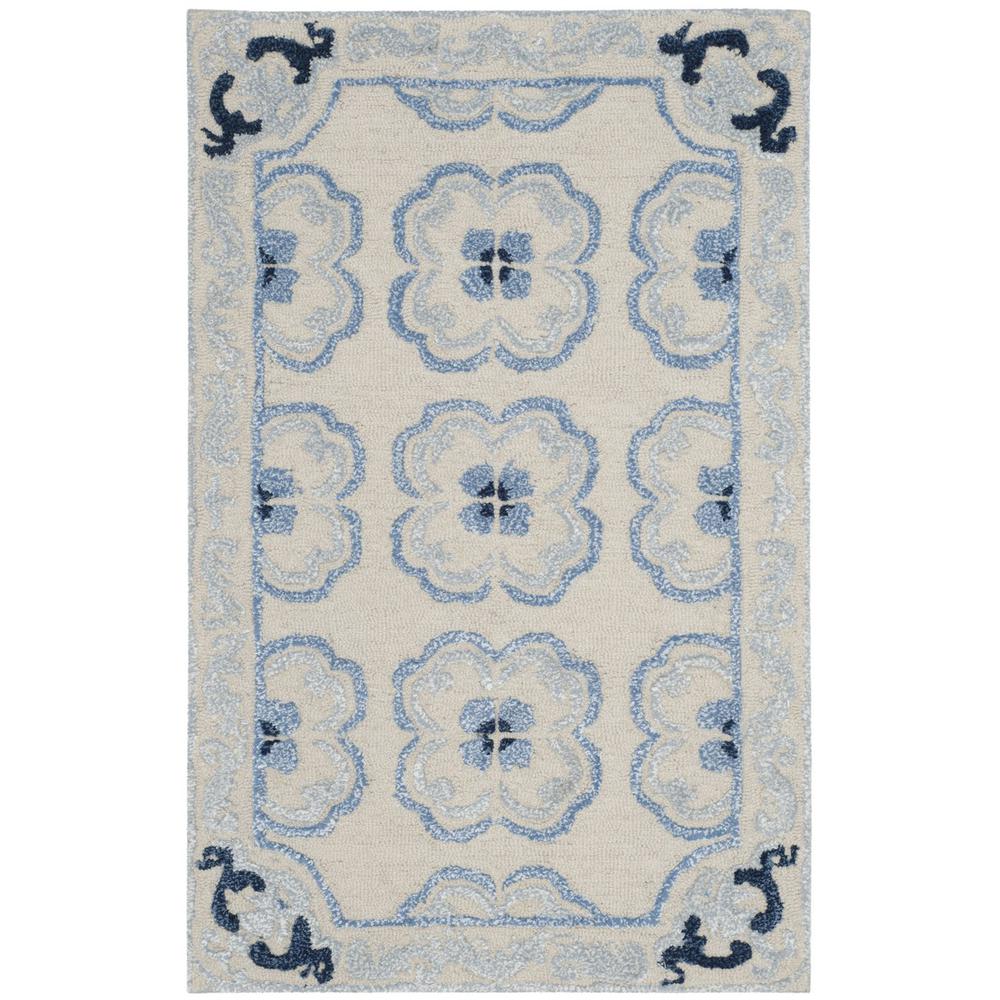BELLA, IVORY / BLUE, 2'-6" X 4', Area Rug, BEL154A-24. Picture 1
