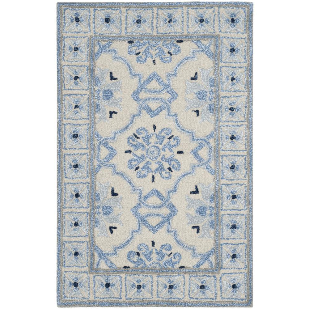 BELLA, IVORY / BLUE, 2'-6" X 4', Area Rug, BEL155A-24. Picture 1