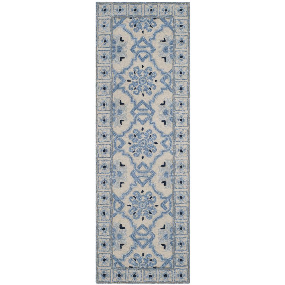 BELLA, IVORY / BLUE, 2'-3" X 7', Area Rug, BEL155A-27. Picture 1