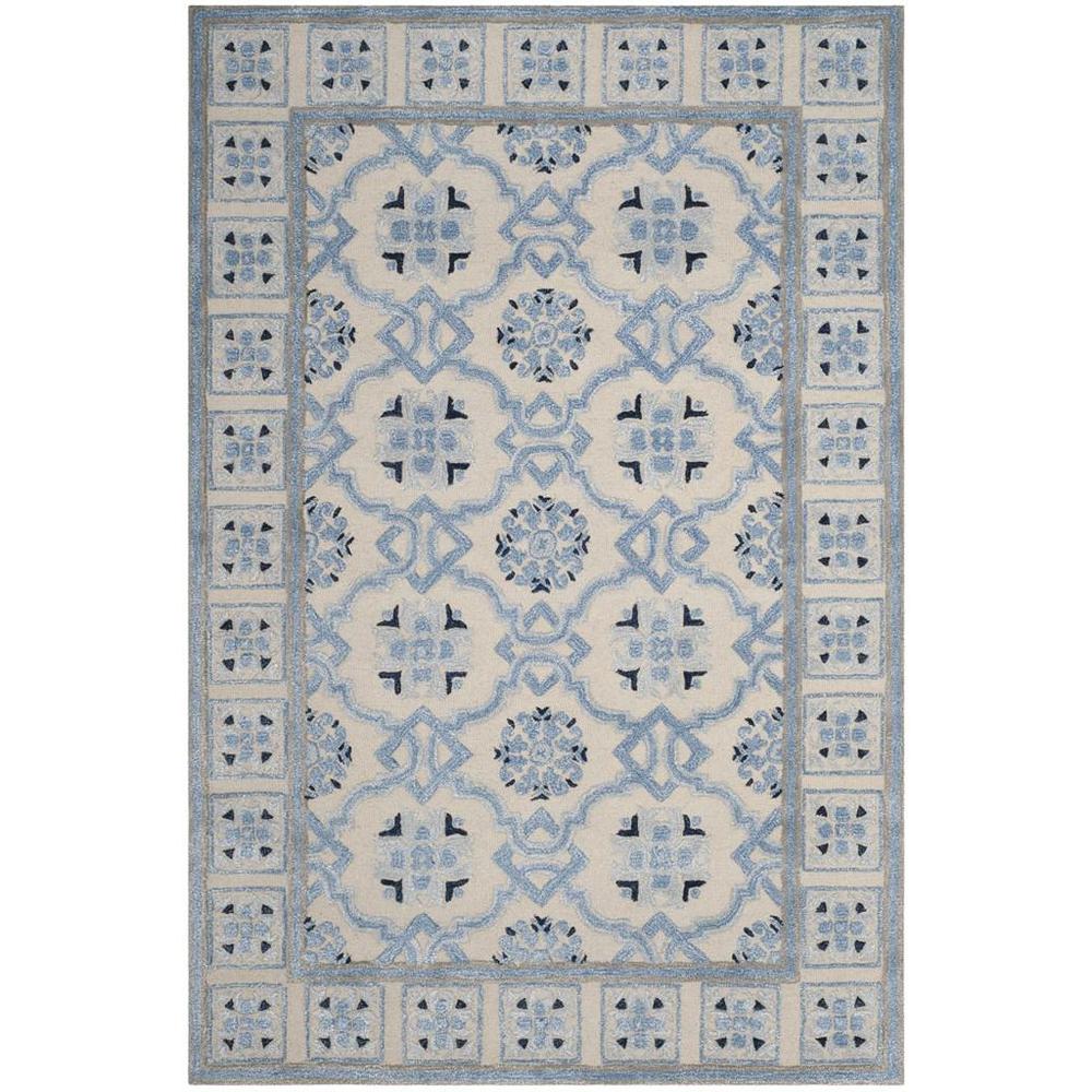 BELLA, IVORY / BLUE, 6' X 9', Area Rug, BEL155A-6. Picture 1