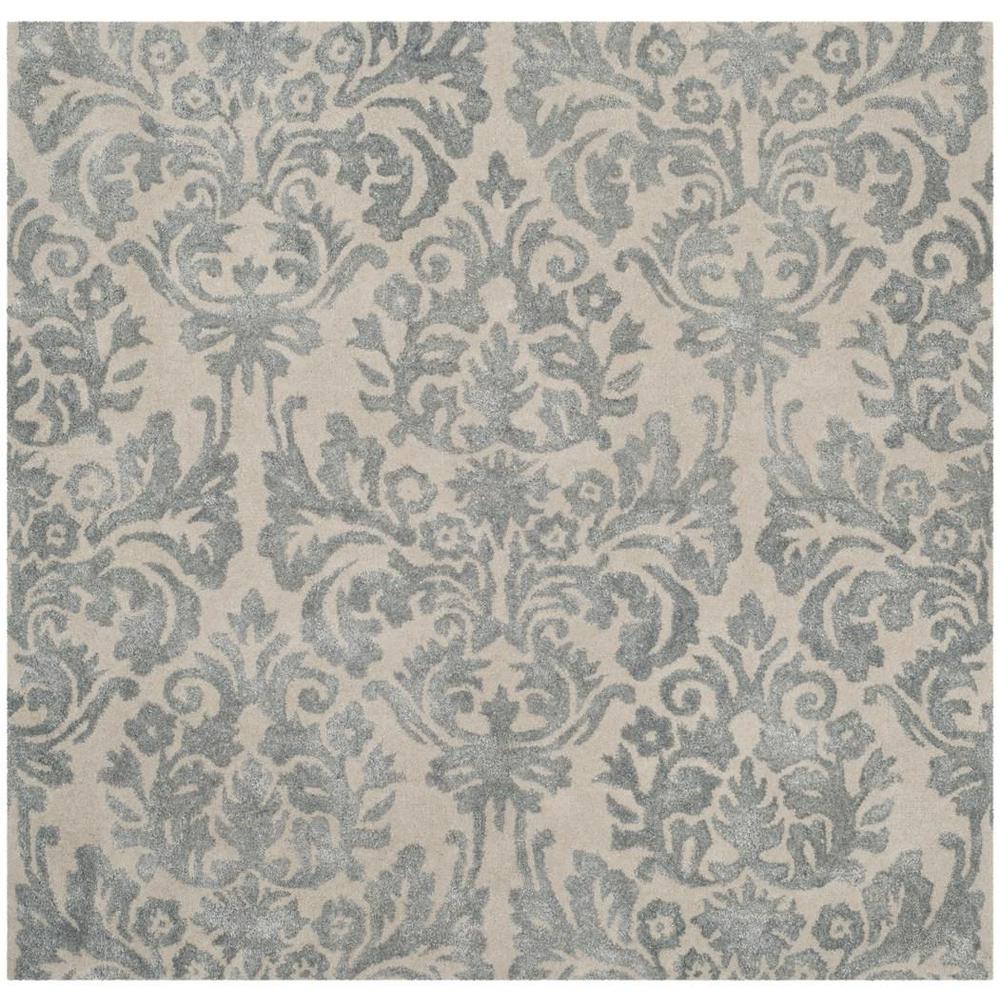 BELLA, IVORY / SILVER, 5' X 5' Square, Area Rug. Picture 1
