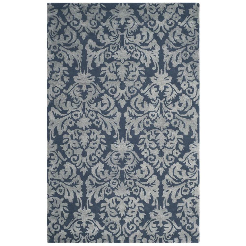 BELLA, NAVY / GREY, 5' X 8', Area Rug. Picture 1