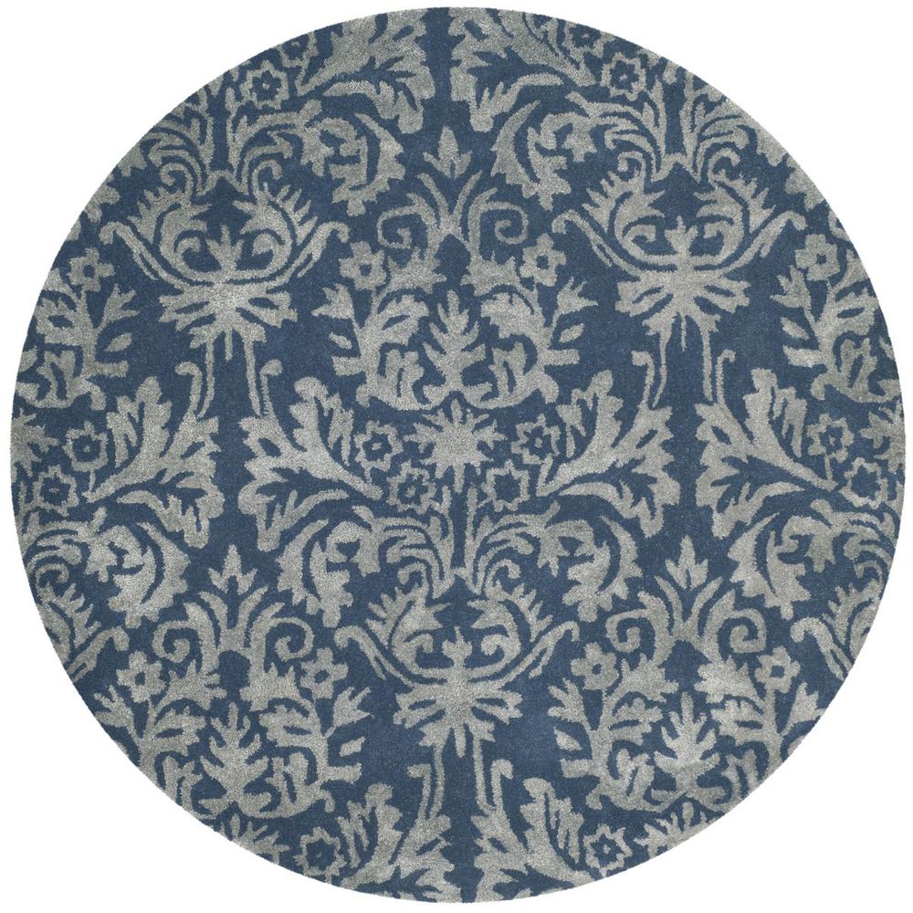 BELLA, NAVY / GREY, 5' X 5' Round, Area Rug. Picture 1