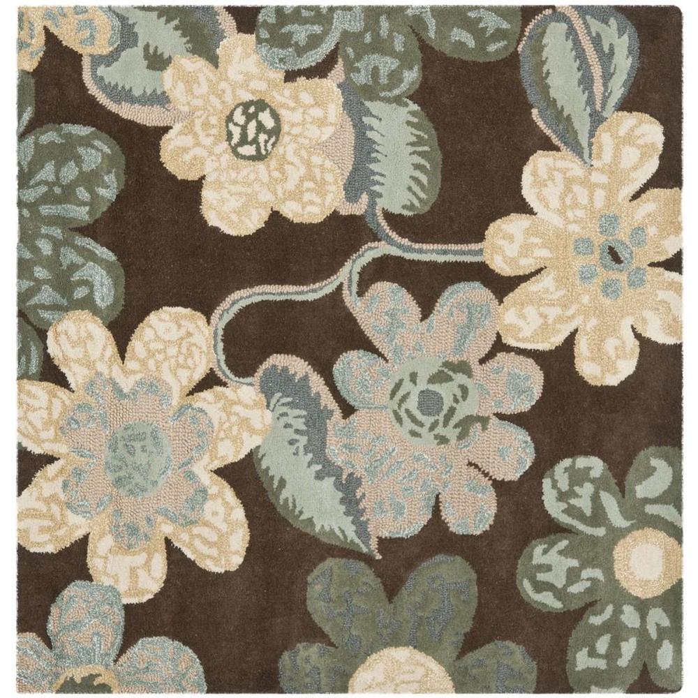 BELLA, BROWN / MULTI, 5' X 5' Square, Area Rug. Picture 1