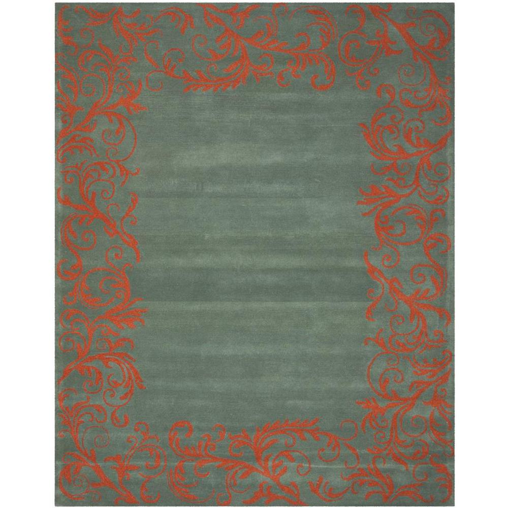 BELLA, BLUE / CORAL, 8' X 10', Area Rug. Picture 1