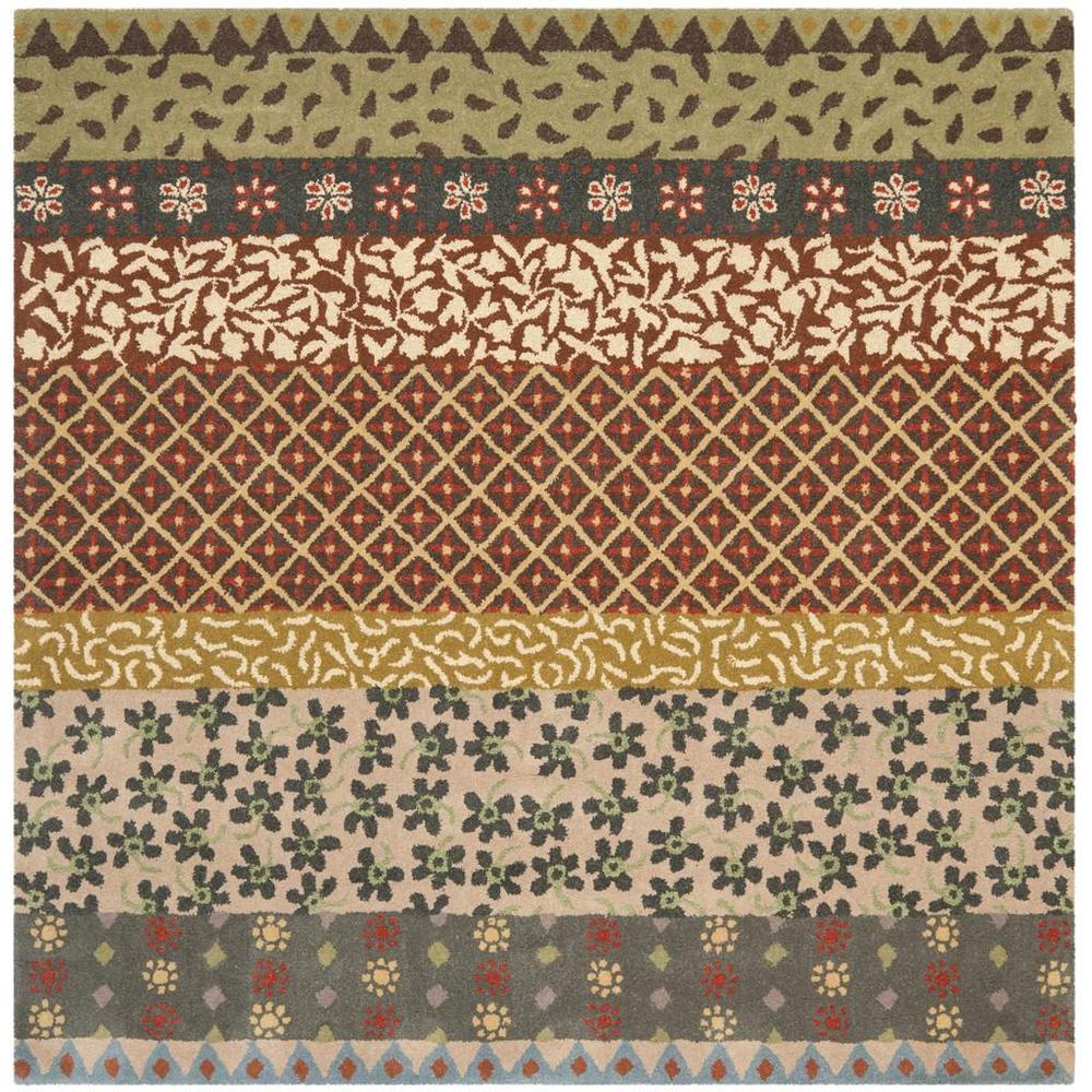 BELLA, IVORY / MULTI, 6' X 6' Square, Area Rug. Picture 1