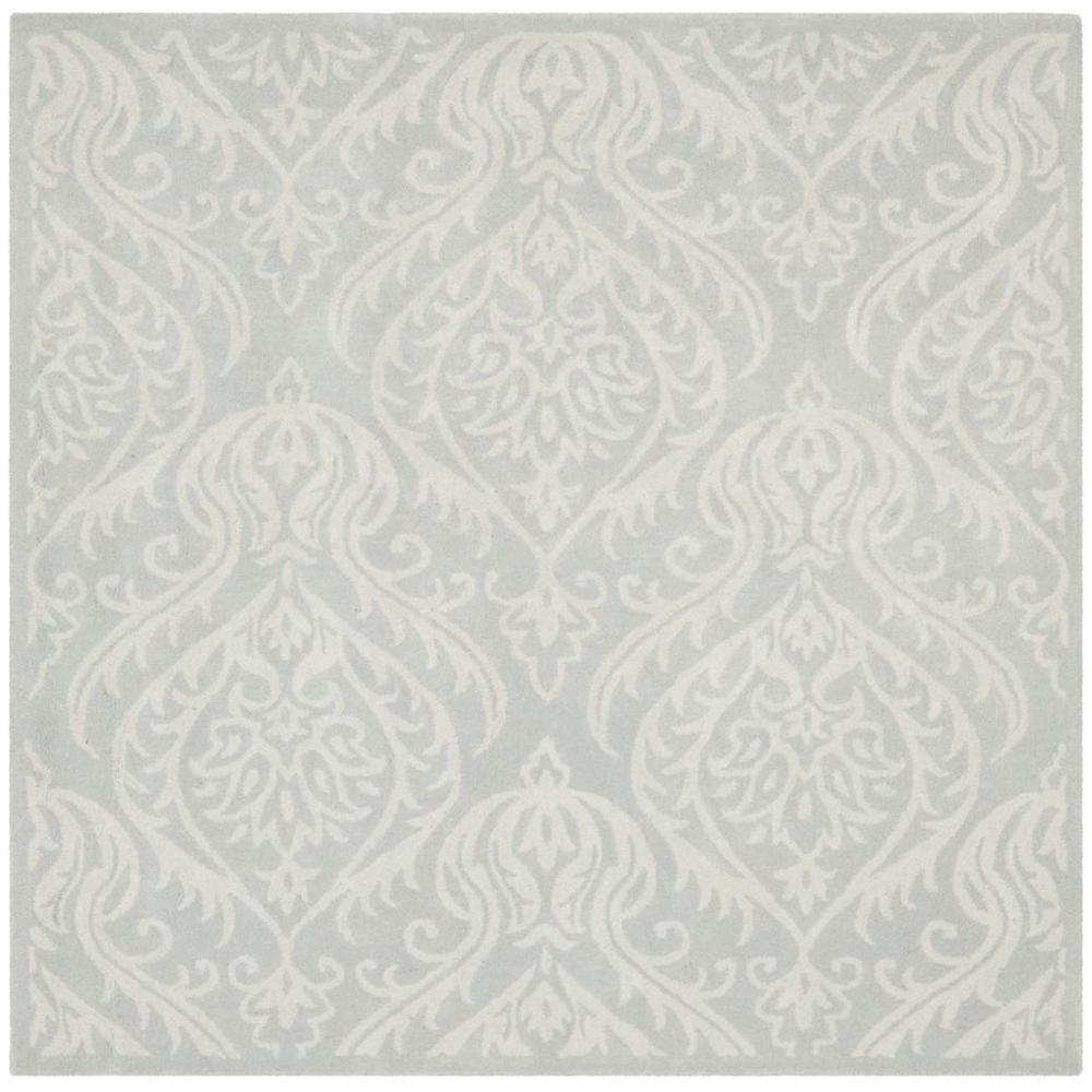 BELLA, SILVER / IVORY, 6' X 6' Square, Area Rug. Picture 1