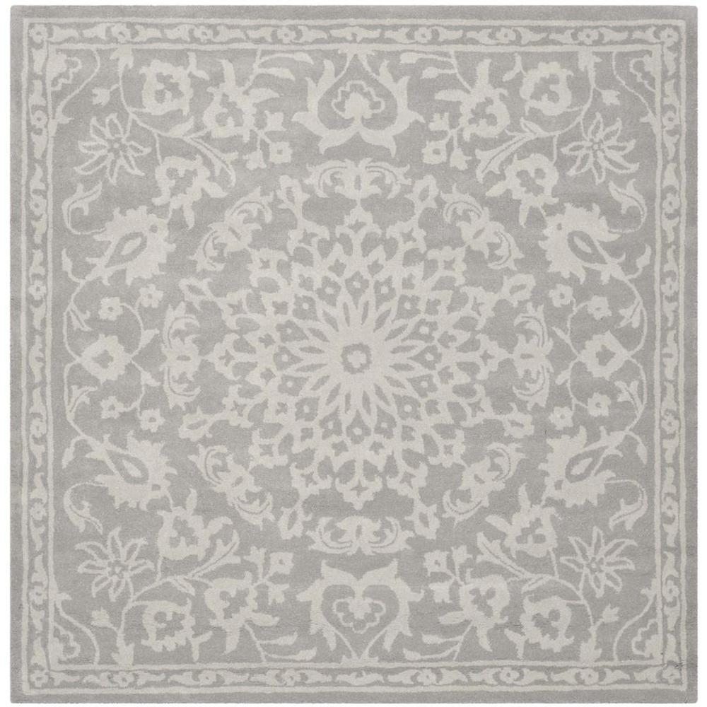 BELLA, GREY / SILVER, 6' X 6' Square, Area Rug. Picture 1