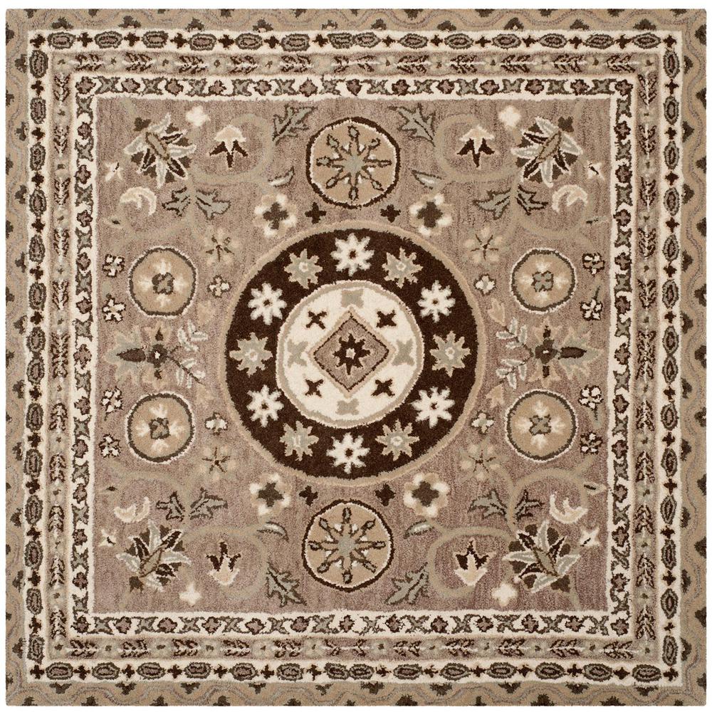 BELLA, TAUPE / LIGHT GREY, 5' X 5' Square, Area Rug. Picture 1