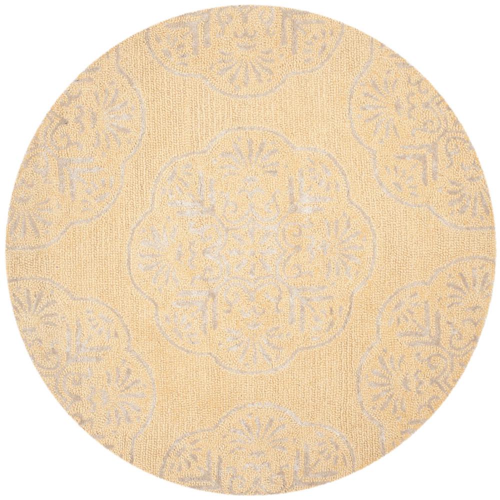 BELLA, BEIGE / SILVER, 5' X 5' Round, Area Rug. Picture 1
