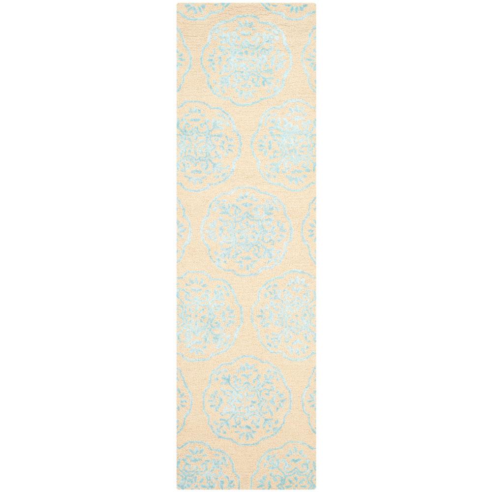 BELLA, BEIGE / BLUE, 2'-3" X 8', Area Rug. Picture 1
