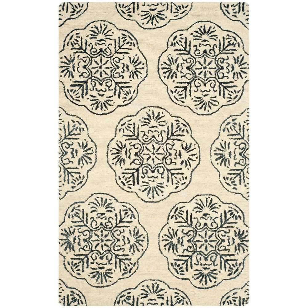 BELLA, IVORY / CHARCOAL, 5' X 8', Area Rug. Picture 1