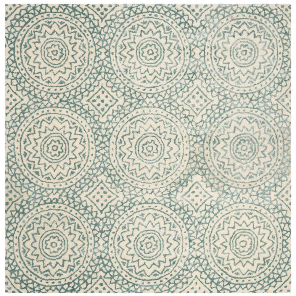 BELLA, IVORY / BLUE, 5' X 5' Square, Area Rug, BEL915A-5SQ. Picture 1