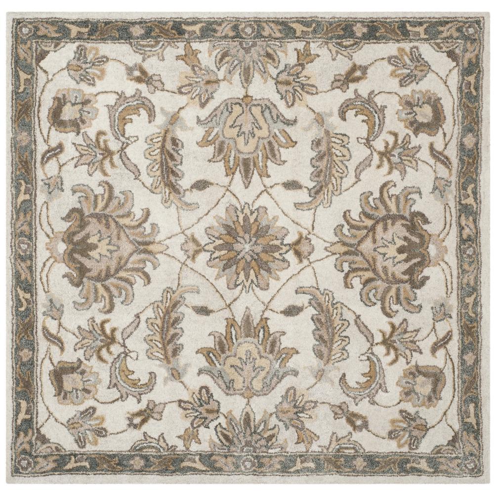 BELLA, IVORY / LIGHT GREY, 5' X 5' Square, Area Rug. Picture 1