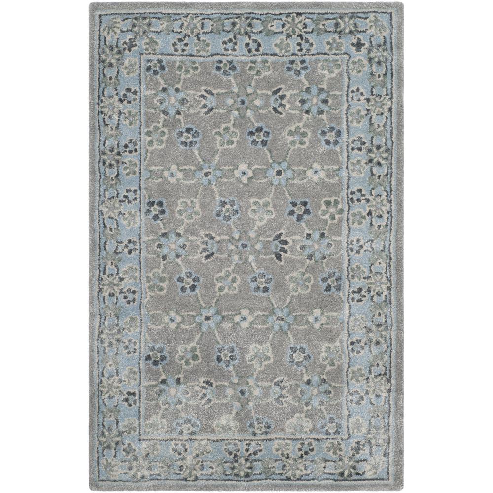 BELLA, SILVER / LIGHT BLUE, 2'-6" X 4', Area Rug. Picture 1