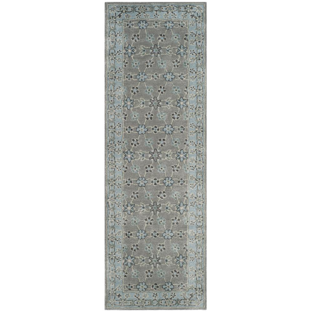 BELLA, SILVER / LIGHT BLUE, 2'-3" X 7', Area Rug. Picture 2