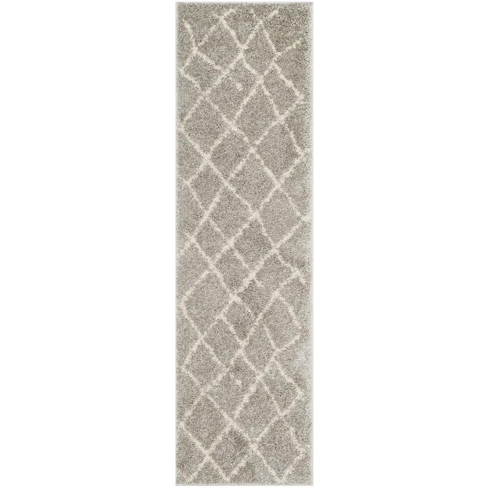 BERBER SHAG, LIGHT GREY / CREAM, 2'-3" X 8', Area Rug, BER162B-28. Picture 1