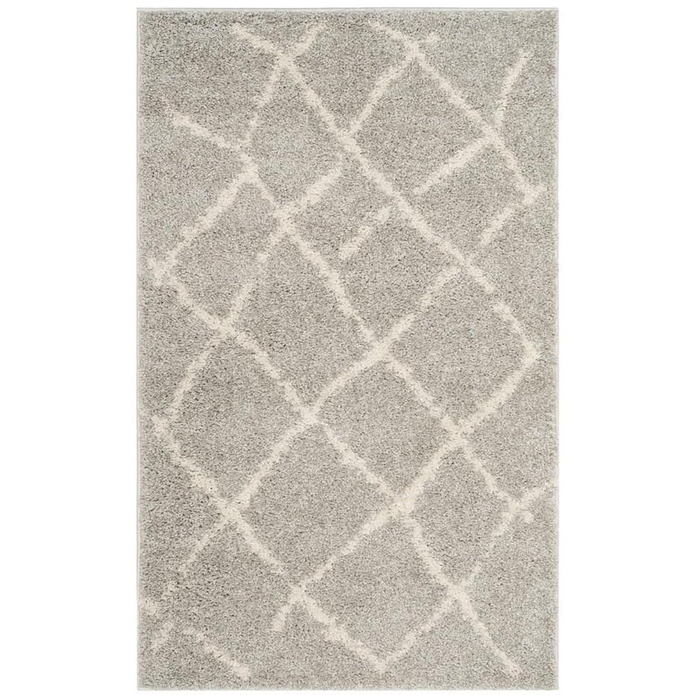 BERBER SHAG, LIGHT GREY / CREAM, 3' X 5', Area Rug, BER162B-3. Picture 1