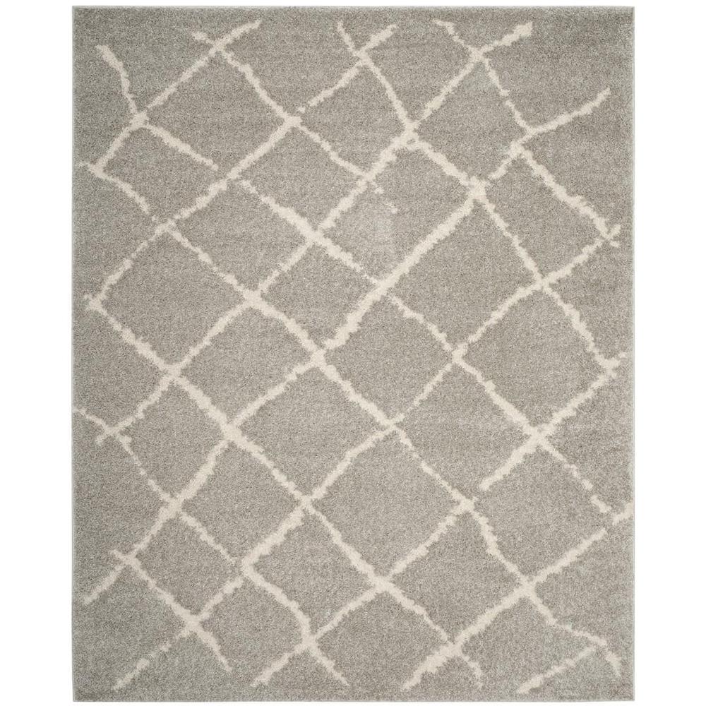BERBER SHAG, LIGHT GREY / CREAM, 8' X 10', Area Rug, BER162B-8. Picture 1