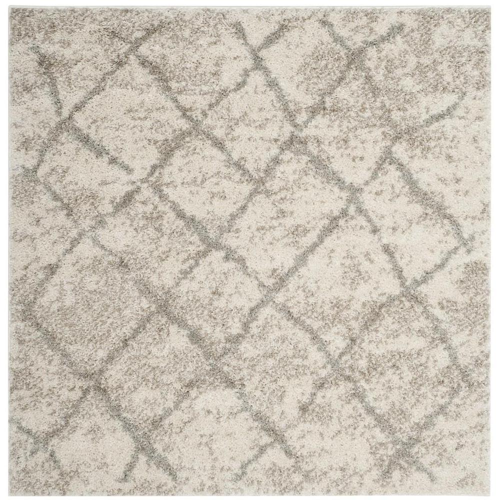 BERBER SHAG, CREAM / LIGHT GREY, 5'-1" X 5'-1" Square, Area Rug, BER162C-5SQ. Picture 1